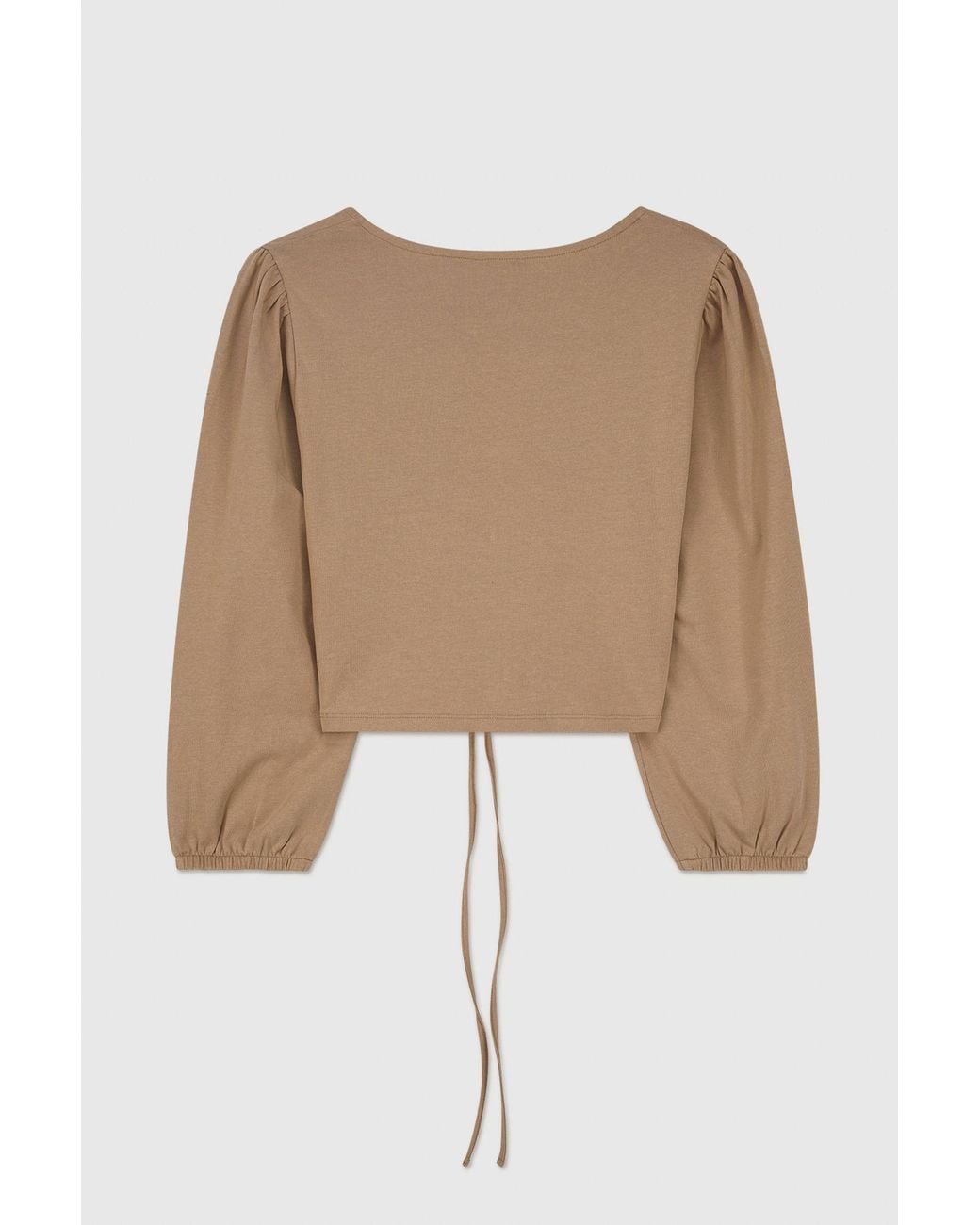 Enorsia Green Ruched Long Sleeve Crop Top
