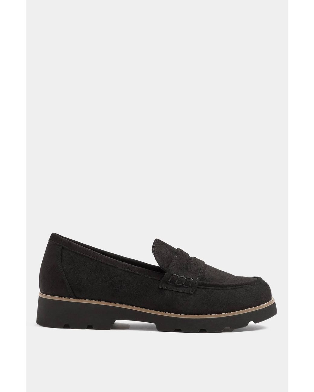 Yours Black Faux Suede Loafers