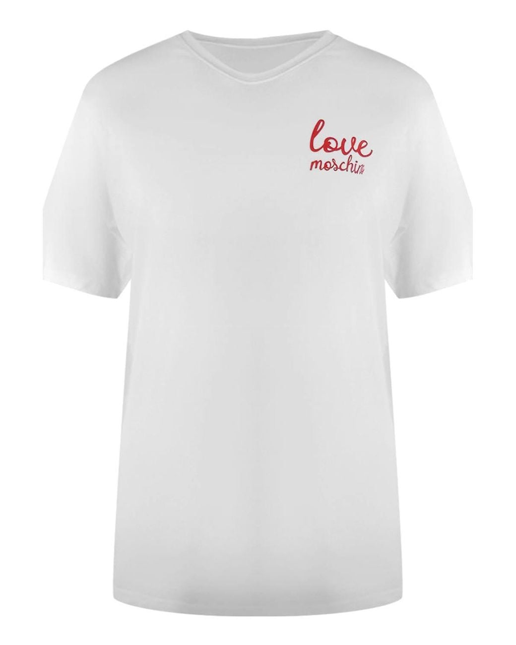 Love Moschino White Short Sleeve Round T-Shirt