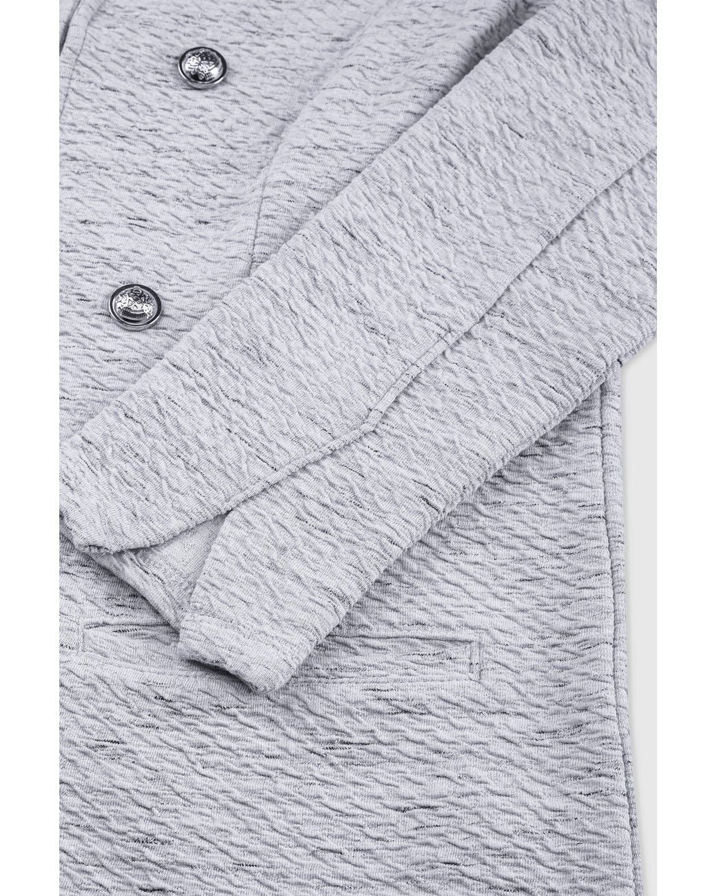 Enorsia Gray Fitted Tailored Jersey Blazer