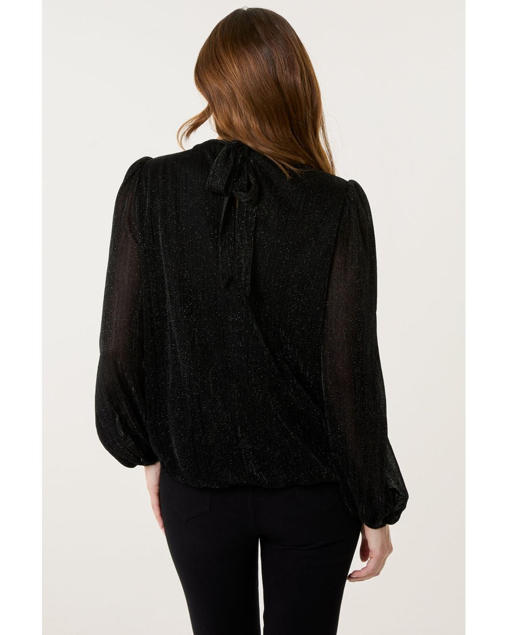 Blue Vanilla Black Long Sleeve Turtleneck Blouse