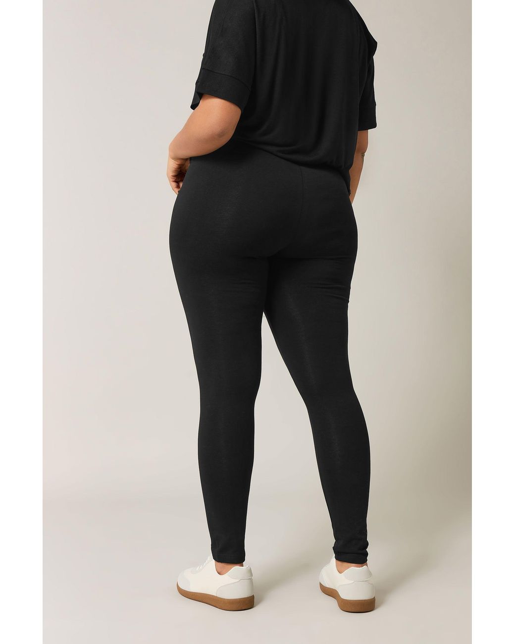 Evans Black 2 Pack Cotton Stretch Leggings