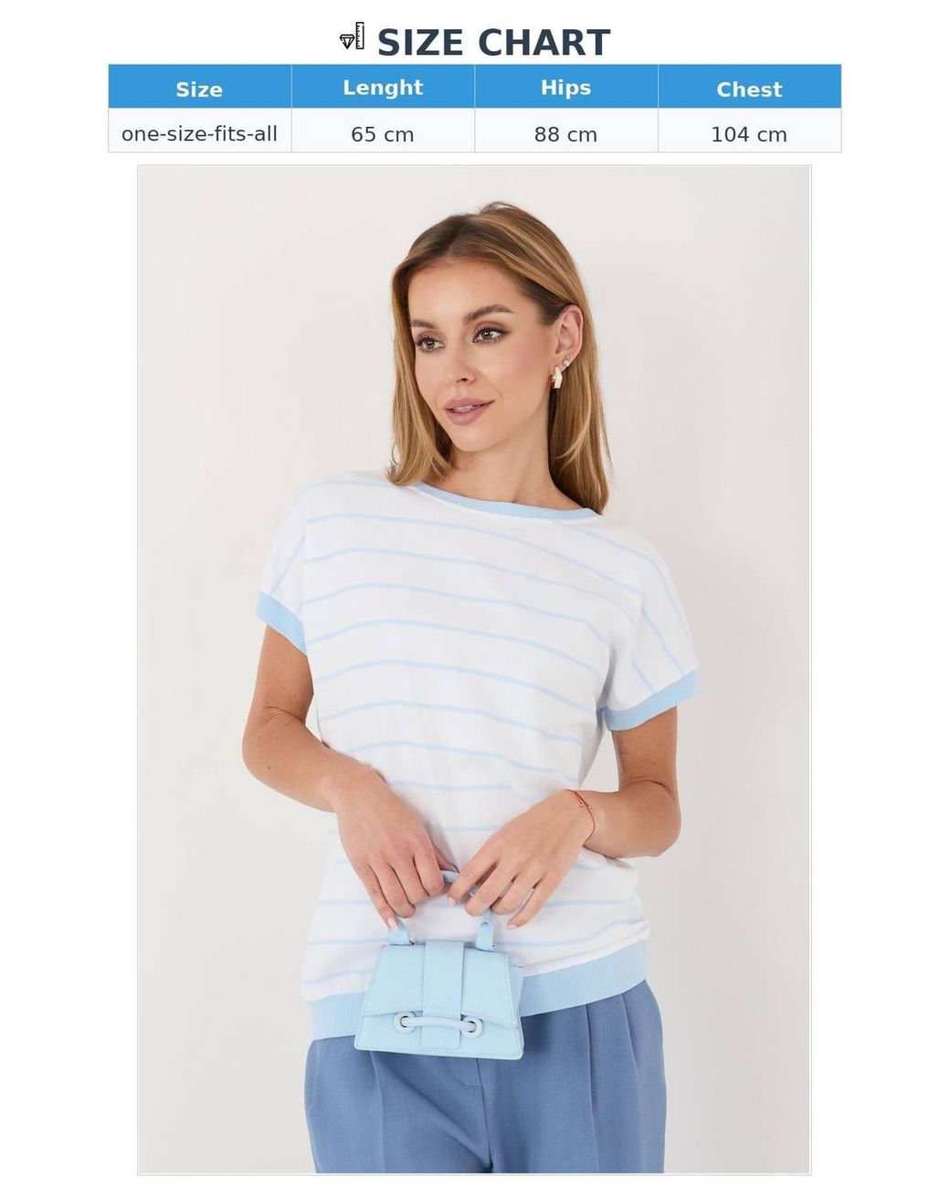 Love Lace White Striped Cotton Elastane Blouse With Back Bow