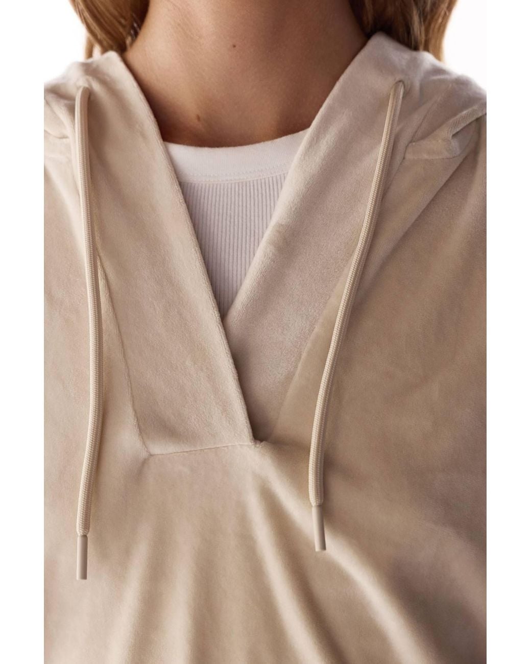 Penti Natural Soft Velvet V-Neck Long Sleeve Sweatshirt