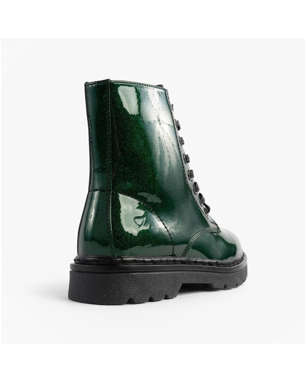 Heavenly Feet Green Justina2 Glitter Glitter Lace Up Ankle Ankle Boots