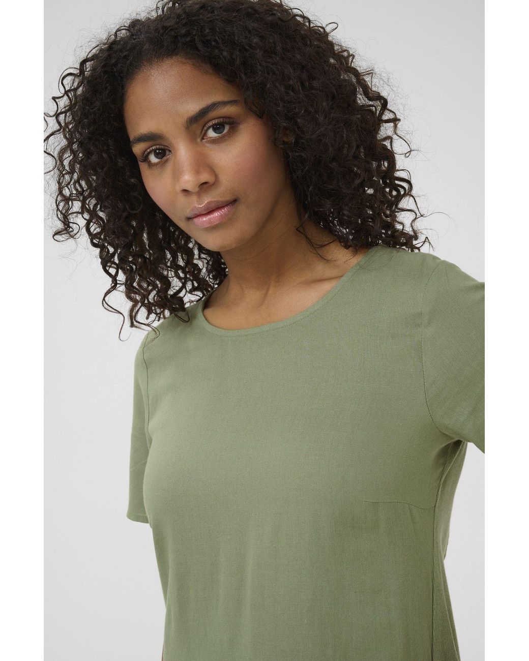 Kaffe Green Kamilia Short Sleeve Above Knee Dress