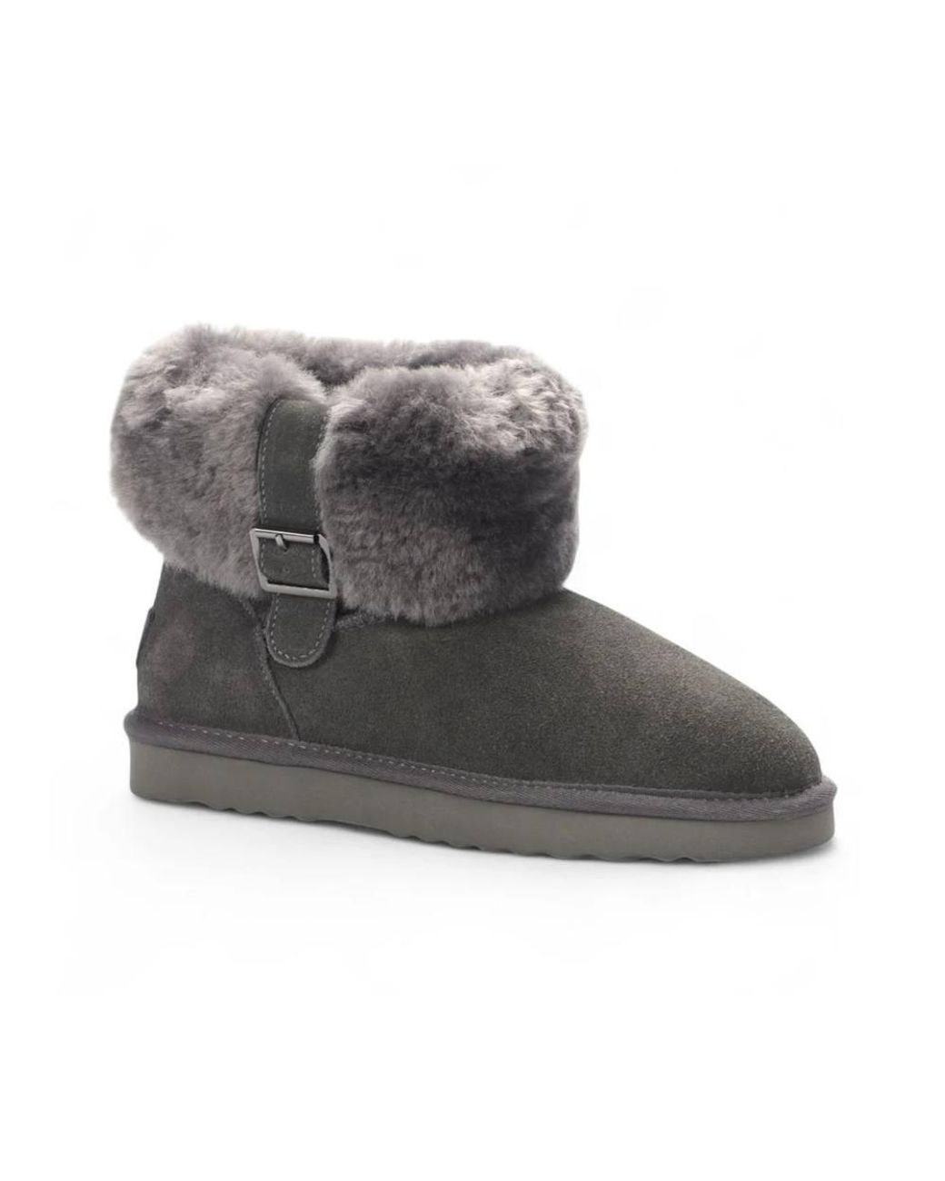 TruClothing Gray Suede Ankle Booties Slip-On Comfort Winter Boots