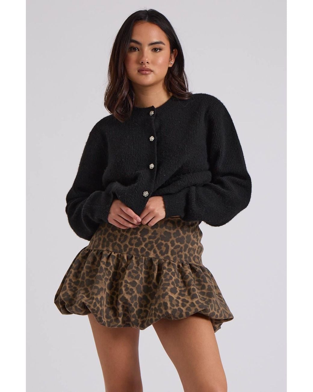 Urban Bliss Black Bubble Hem Mini Skirt