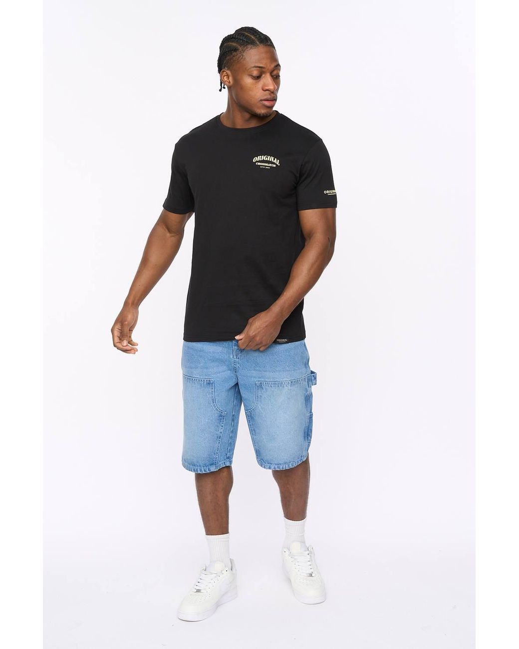 Crosshatch Black Labstock Crew Neck Cotton T-Shirt With Graphic Print for men