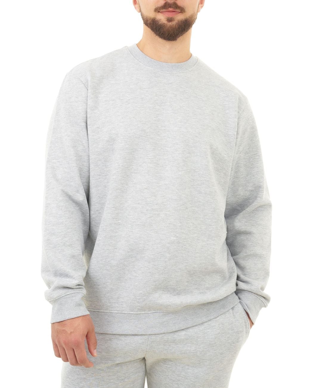 Smart Living White Polycotton Crewneck Sweatshirt for men