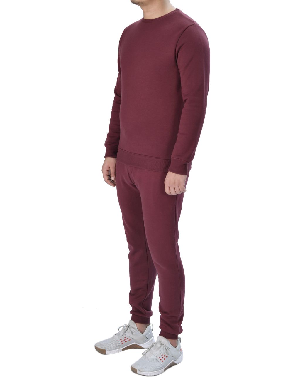 Smart Living Purple Classic Plain Crew Neck Long Sleeve Pullover Sweatshirt Jumper for men