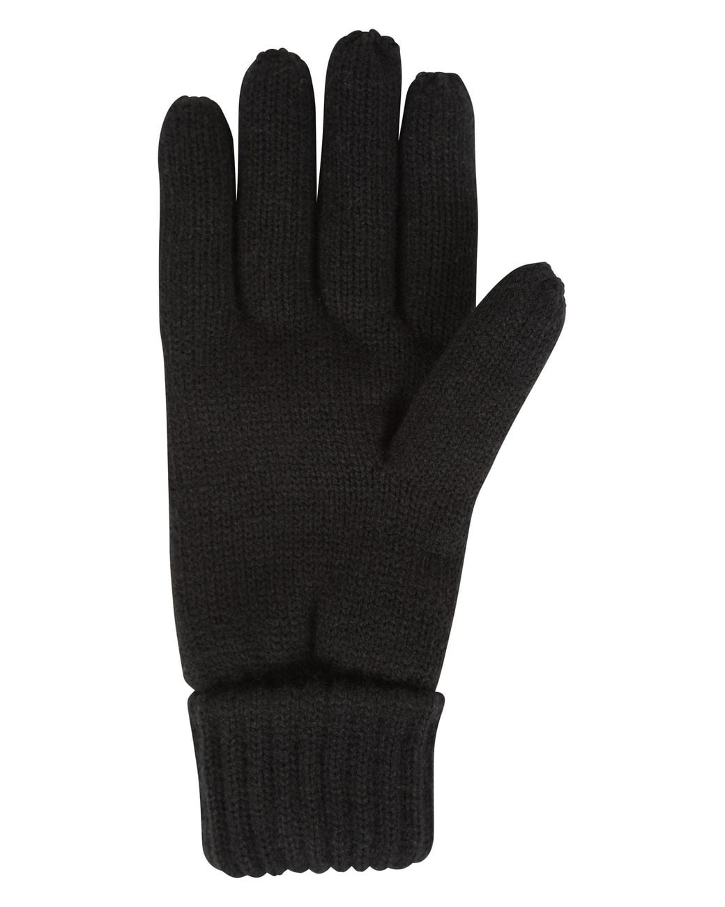 Mountain Warehouse Black Extra Warm & Cosy Isotherm Knitted Comfortable Fur Lined Gloves for men