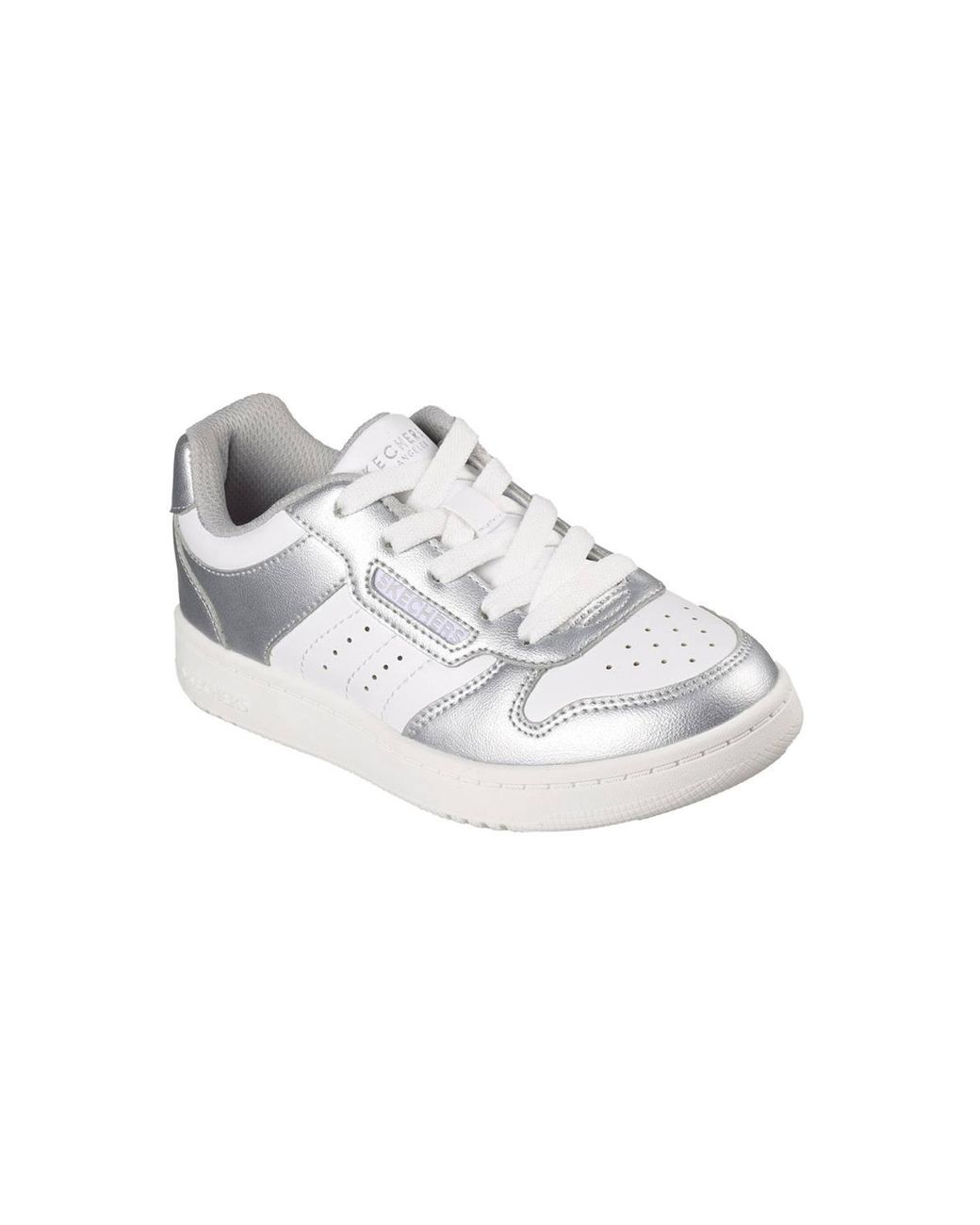 Skechers Metallic Lace Up Low Top Sneaker With Quarter Perf Detail