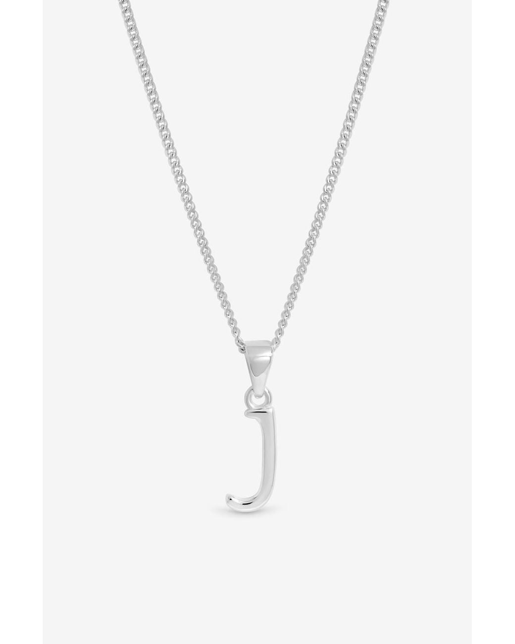 Simply Silver White Sterling Plated Initial Pendant