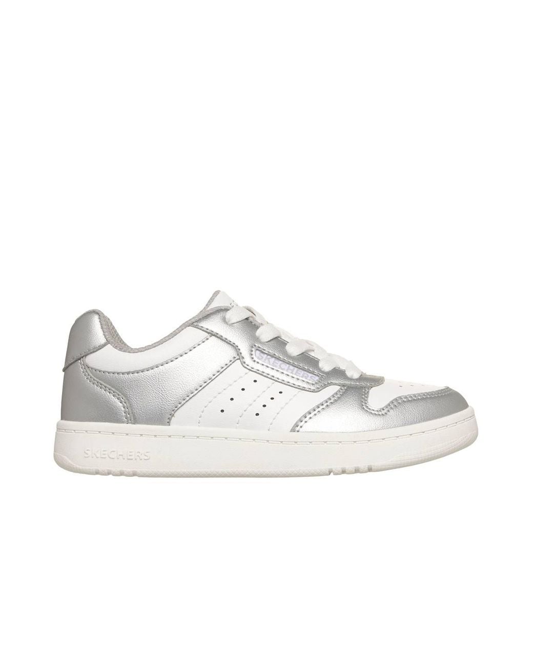 Skechers Metallic Lace Up Low Top Sneaker With Quarter Perf Detail