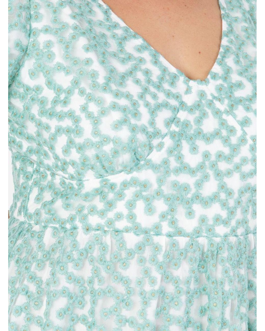 Maya Deluxe Blue Embroidered Open Back Midi Dress