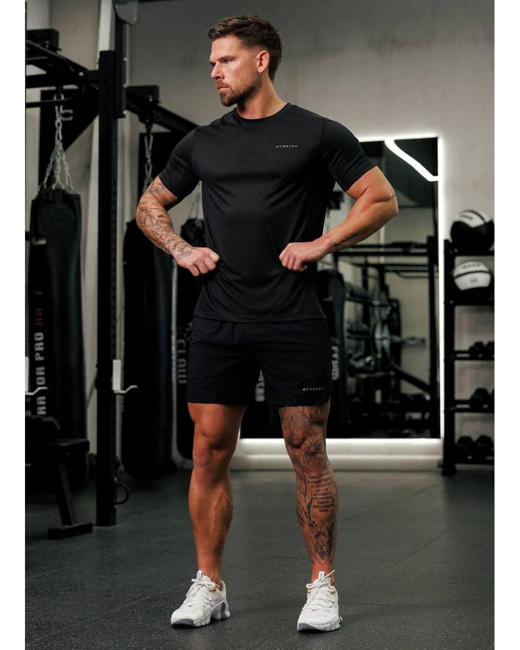 Gym King Black Gym Shorts Energise 5In Woven Slim Fit for men