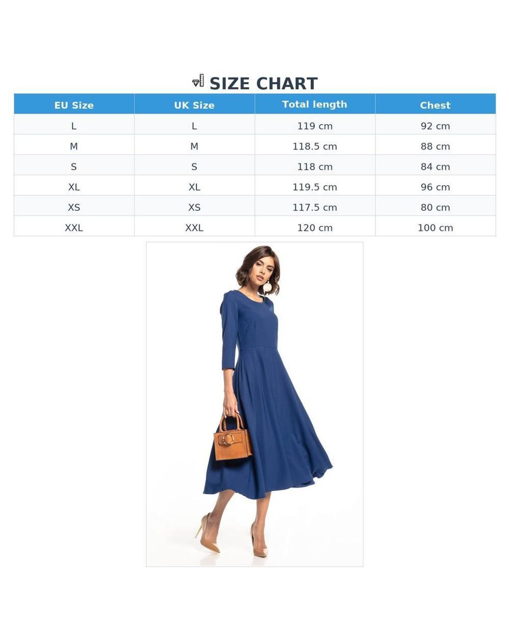 Love Lace Blue Day 3/4 Sleeve Maxi Dress With Zip