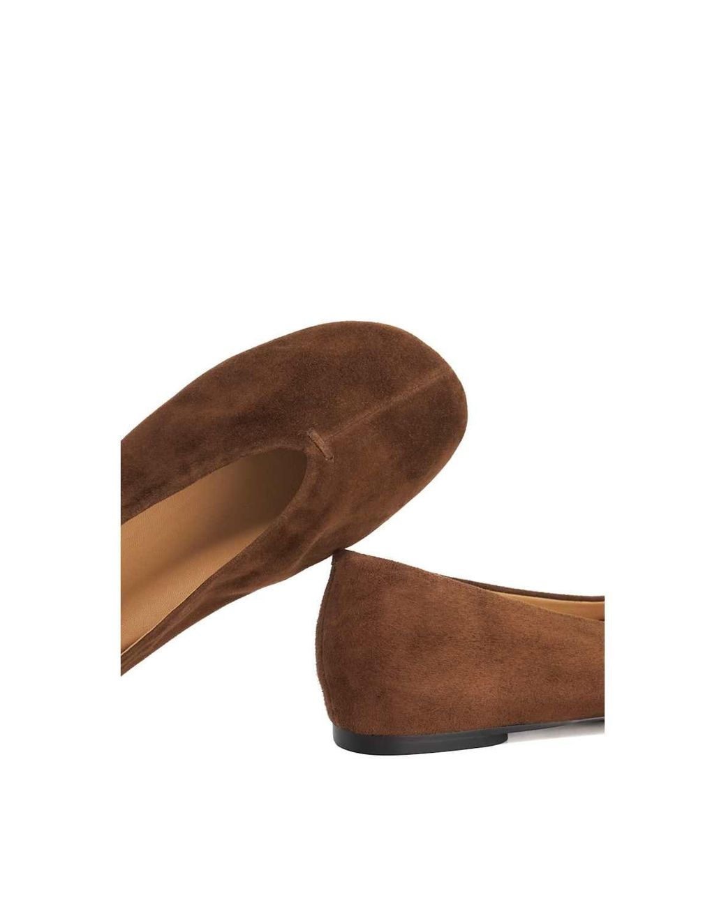 Dune Brown 'Highcut' Suede Ballet Pumps