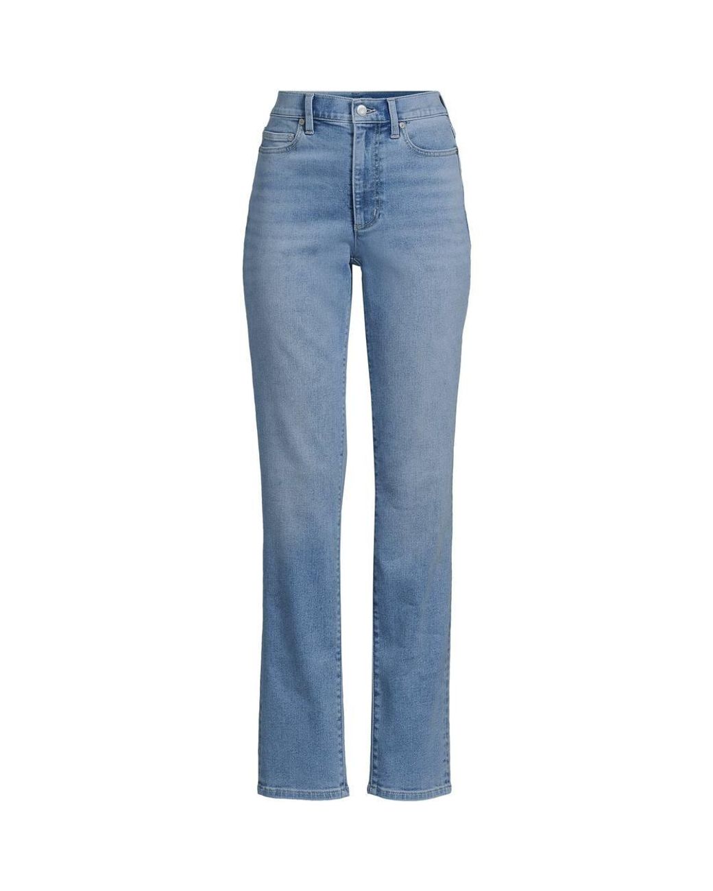Lands' End Blue Recover Straight Leg Jeans, High Waisted