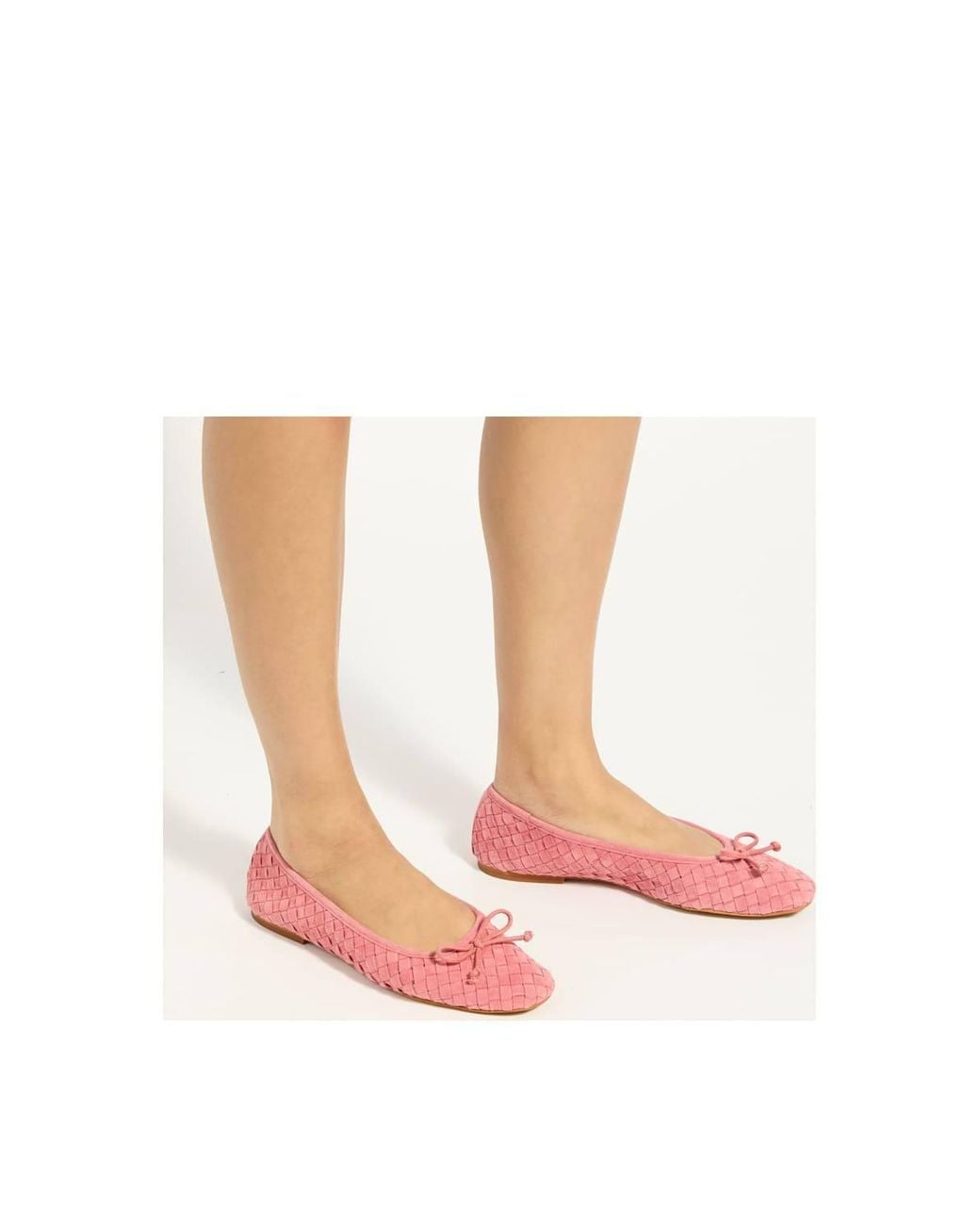 Dune Pink 'Heat' Suede Ballet Pumps