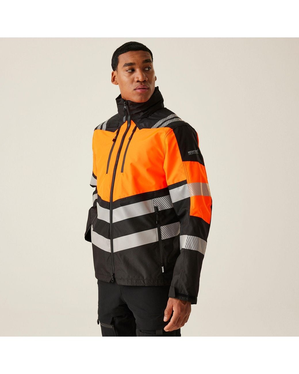 Regatta Orange Hi-Vis X-Pro Waterproof Shell Jacket for men