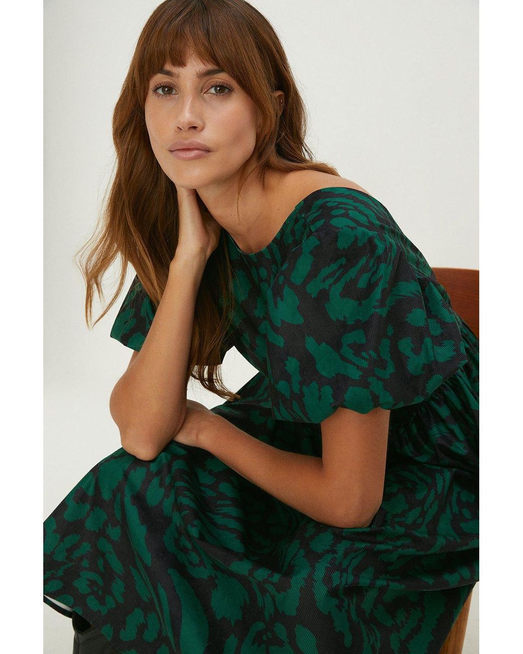 Oasis check sales cord dress