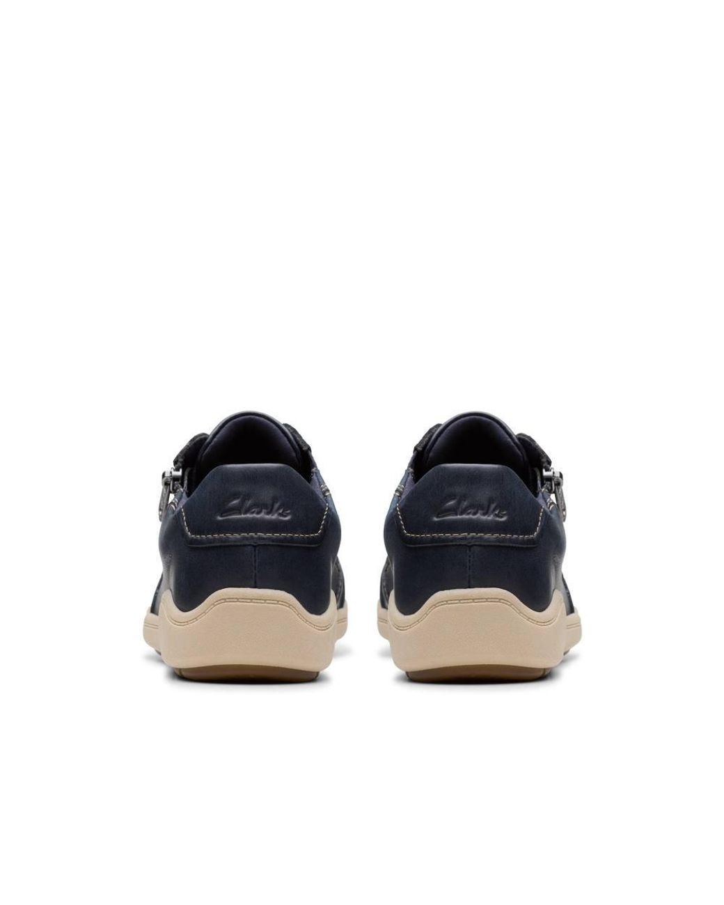Clarks Blue Bryianne Bayla Leather Trainers