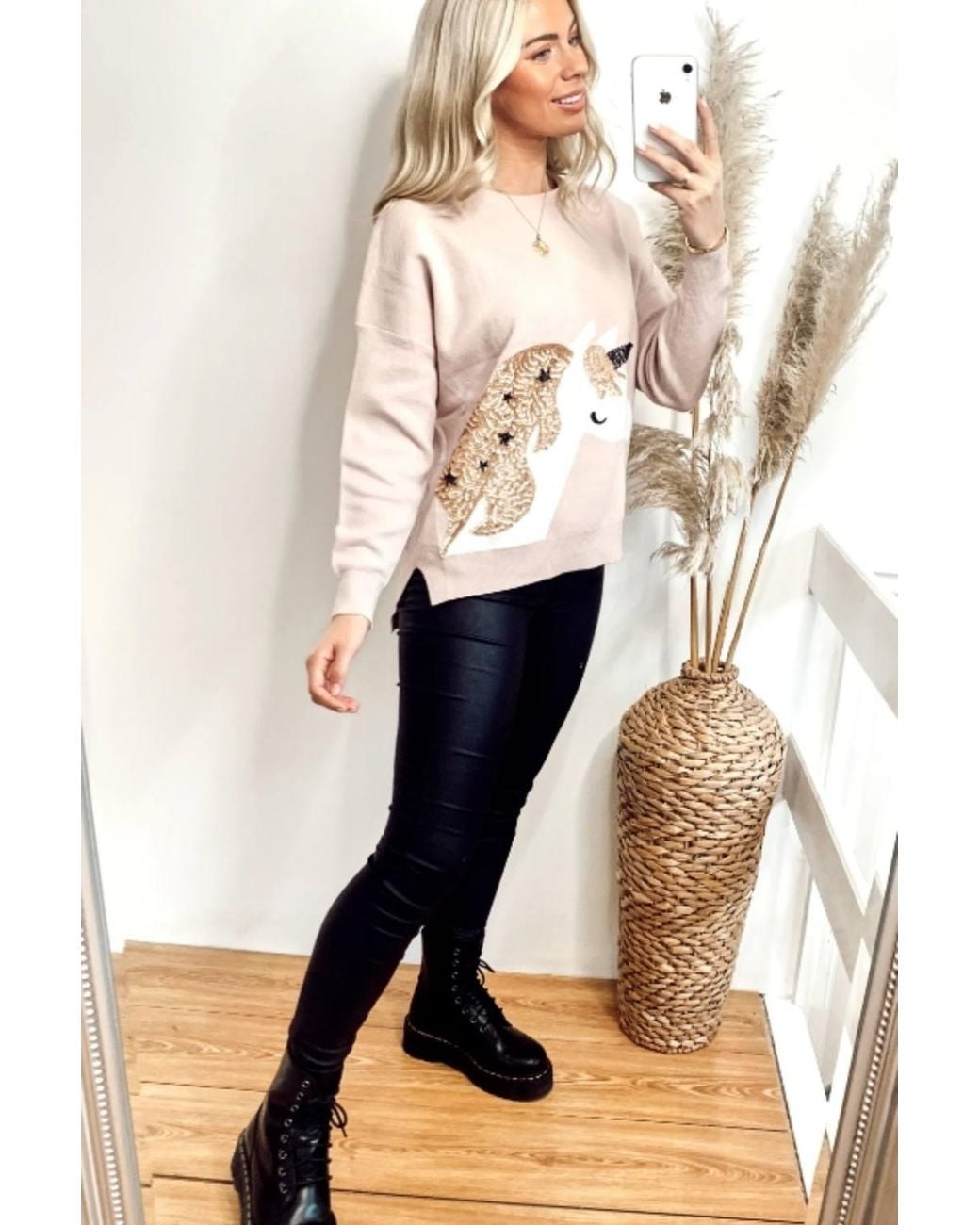 CY Blue Jumper With Sequin Embellished Unicorn