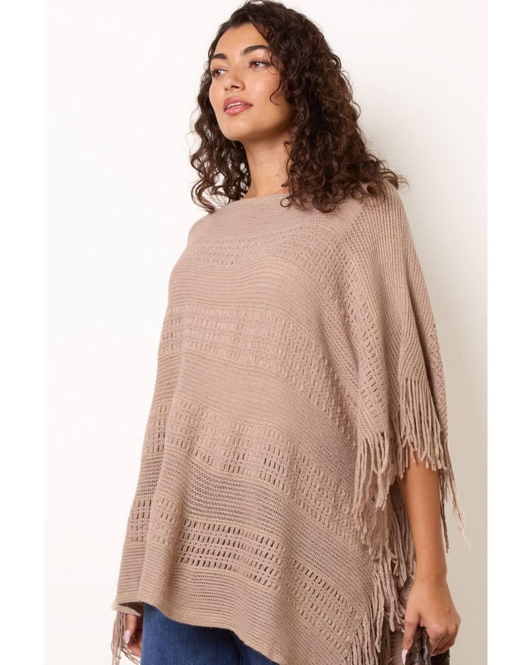 Blue Vanilla Blue Sleeveless Round Neck Poncho