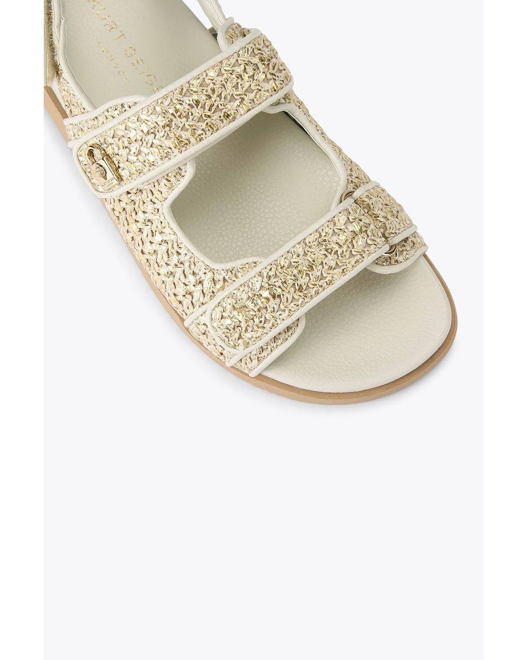 Kurt Geiger White 'Kgl Brixton Lock Sandal' Fabric Sandals