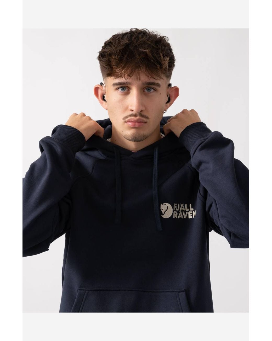 Fjallraven Blue Long Sleeve Relaxed Fit Hoodie for men