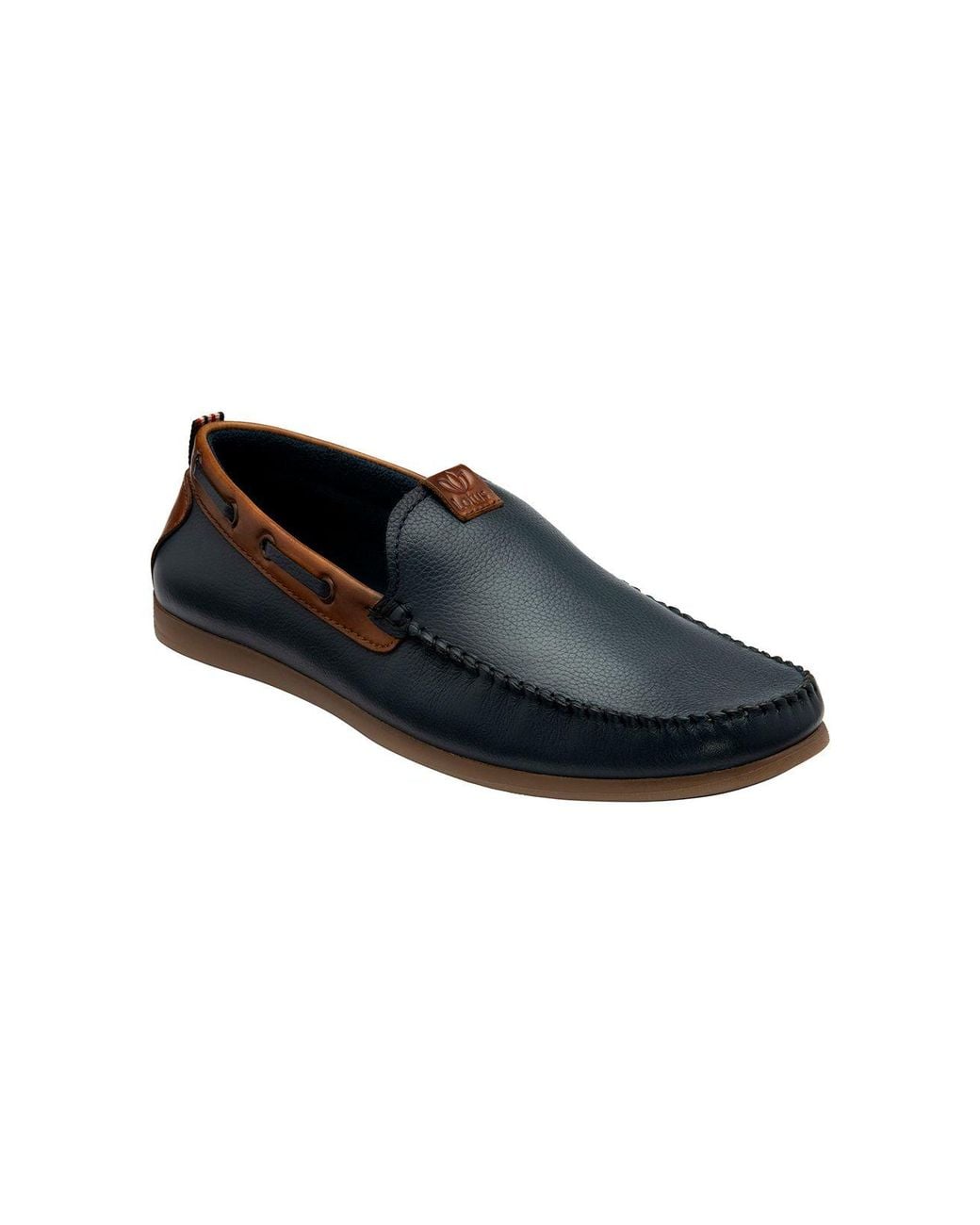 Lotus Black 'Bolzano' Leather Loafers for men