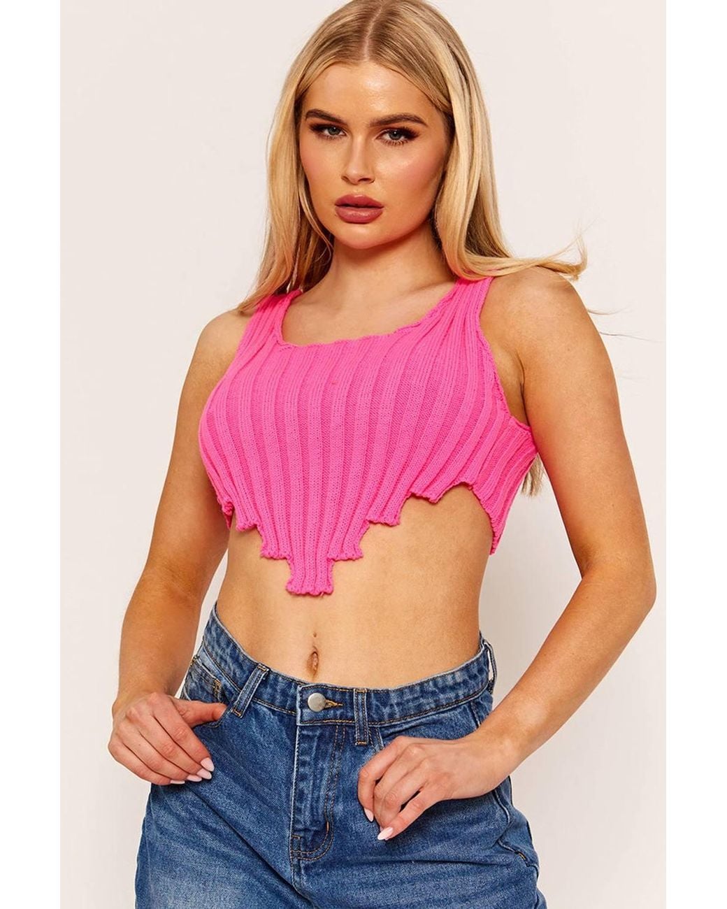 Stylewise Pink Asymmetric Hem
