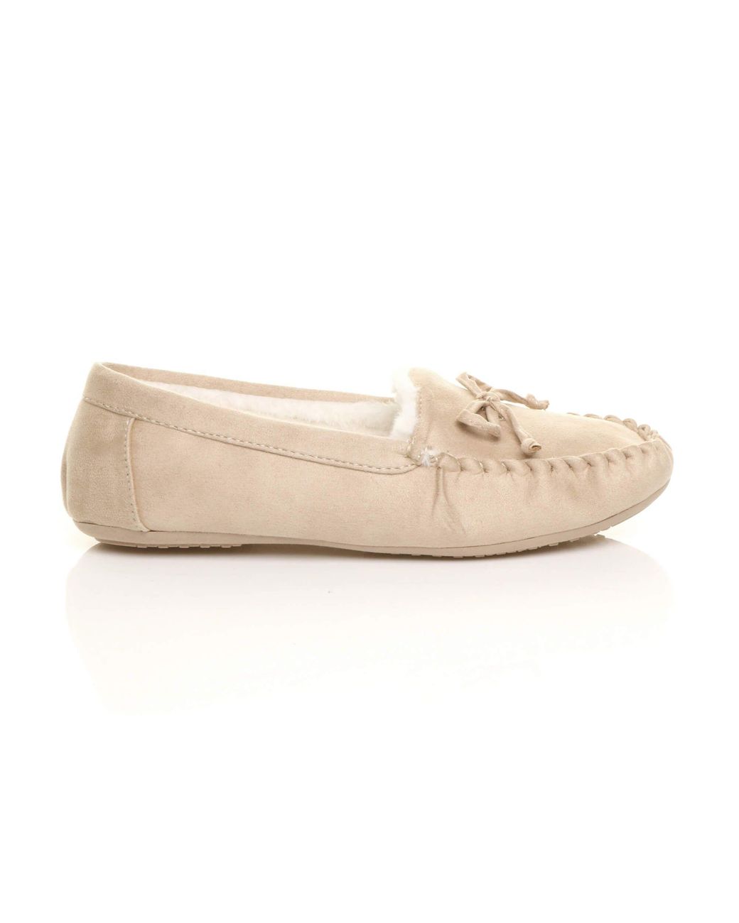 AJVANI White Flat Heel Boat Shoes Moccasins Slippers