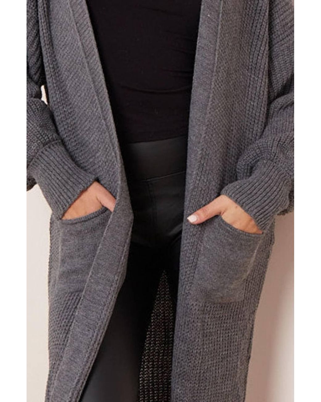Stylewise Gray Balloon Sleeve Longline