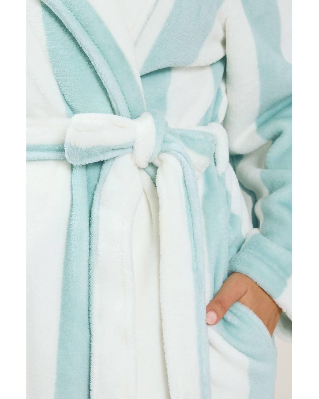 Yours Blue Striped Dressing Gown