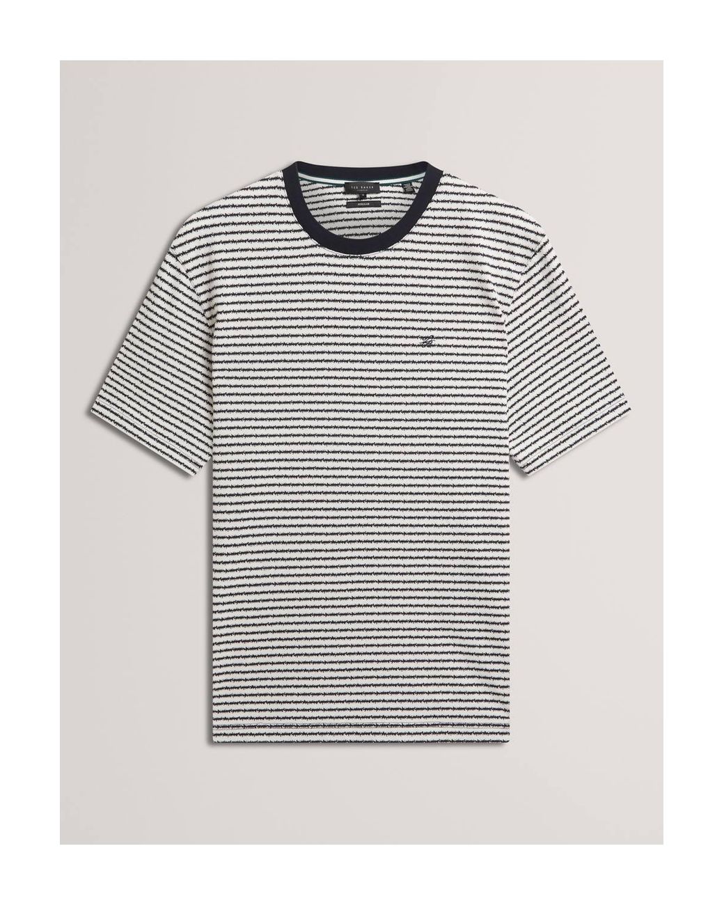 Ted Baker Gray Vexrin Oversized Striped T-Shirt for men