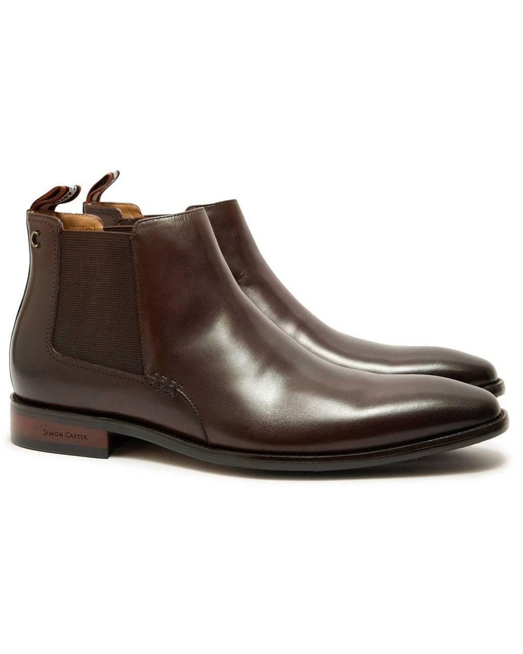 Simon Carter Brown Corso Chelsea Boots for men