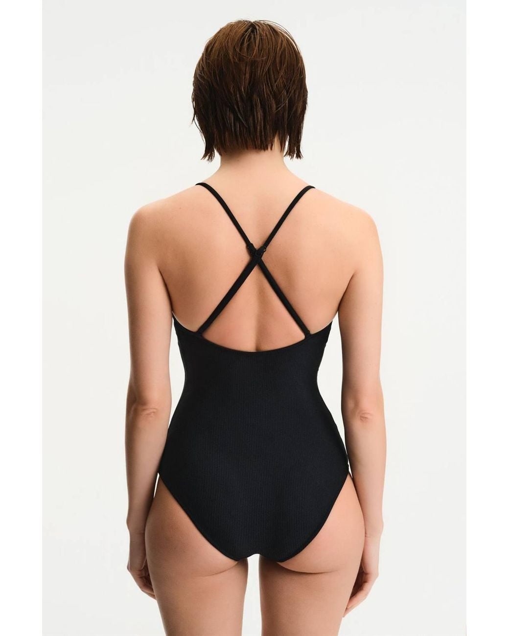 Penti Black Aspen Textured V Neck Swimsuit