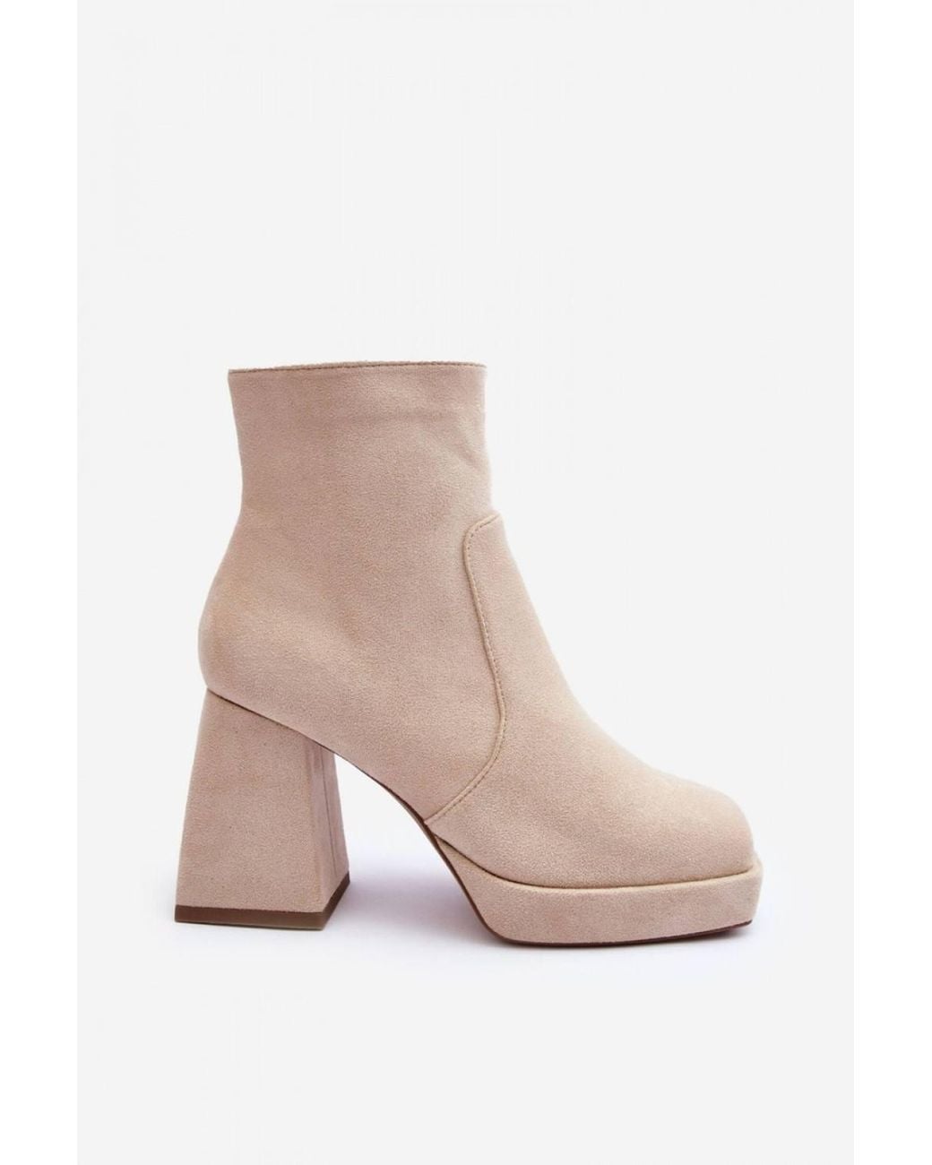 Love Lace Pink Insulated Suede High Block Heel Platform Square Toe Boots