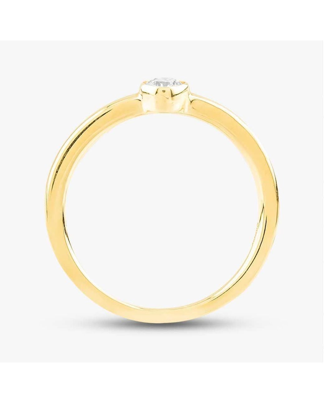 T.H.Baker Metallic 14Ct 0.18Ct Brilliant Cut Diamond Solitaire Ring Rc39107Ky14Dd