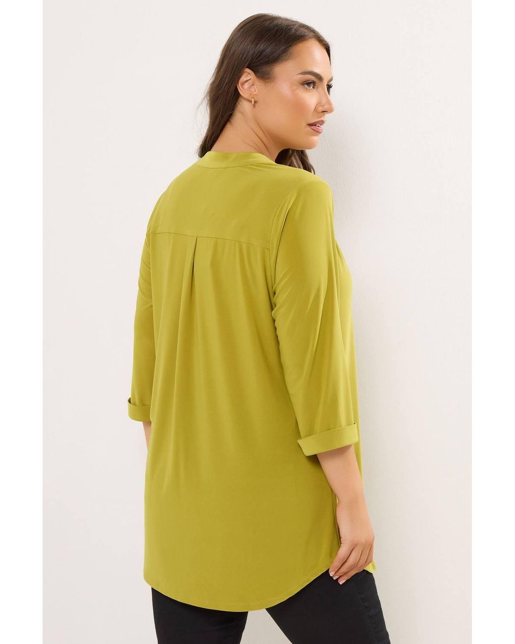 Yours Yellow Half Placket Shirt