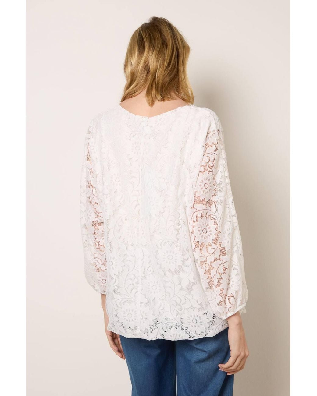 Blue Vanilla Natural Long Sleeve Round Neck Top