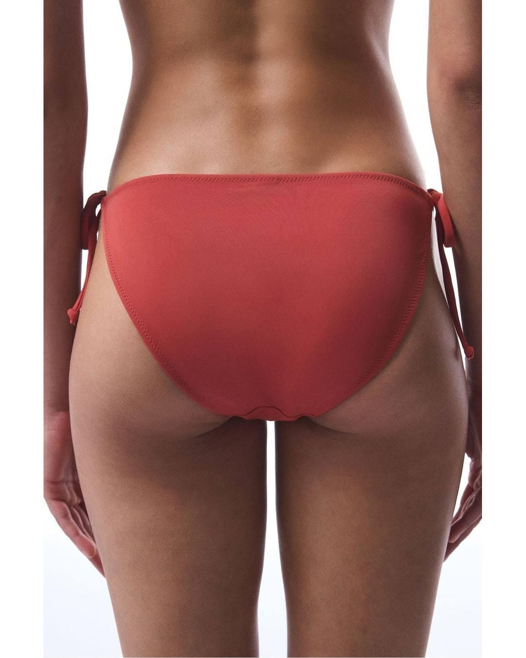 Penti Red Tie Side Low Waist Bikini Bottoms