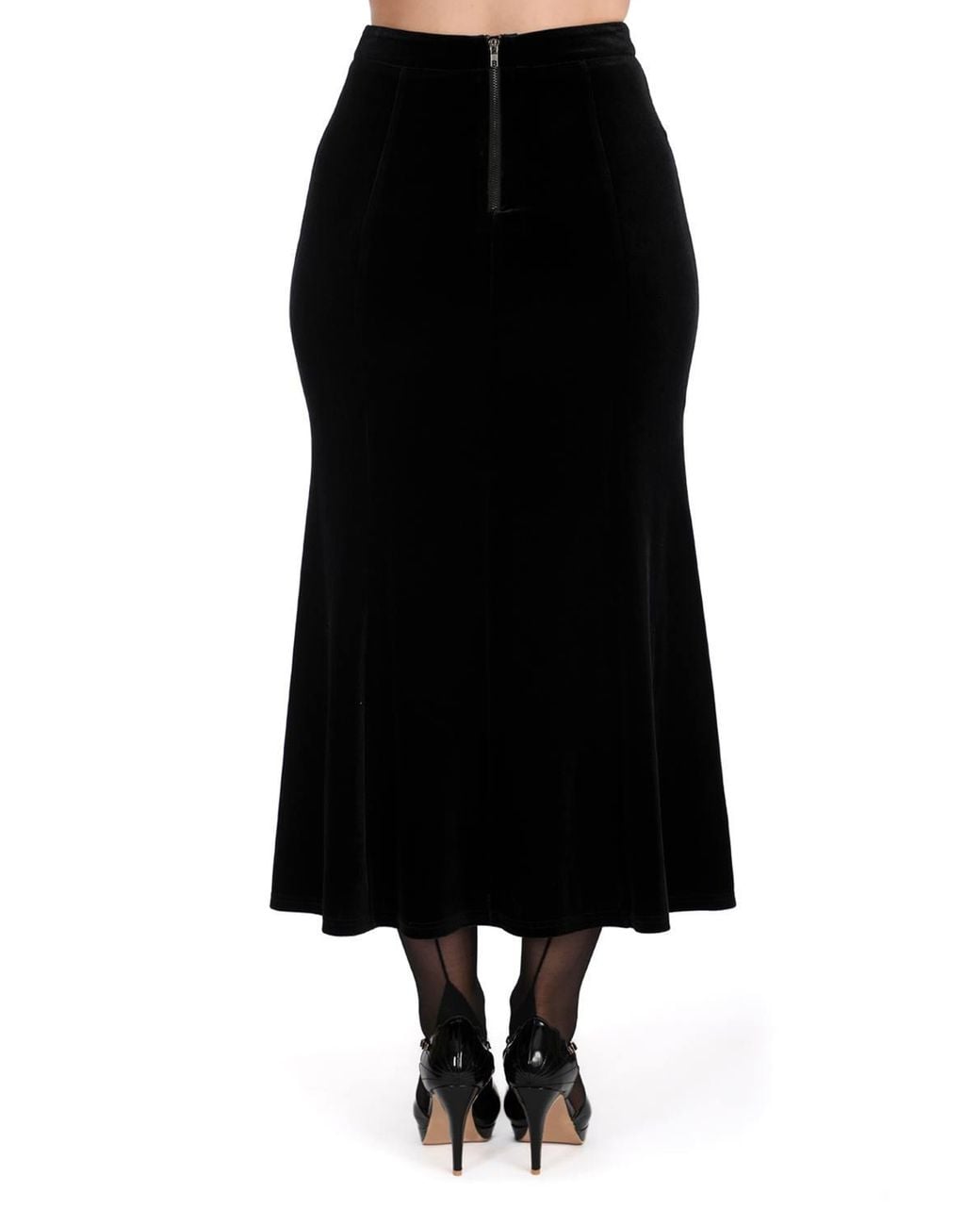Banned Retro Black Betty Rock Peplum Pencil Skirt