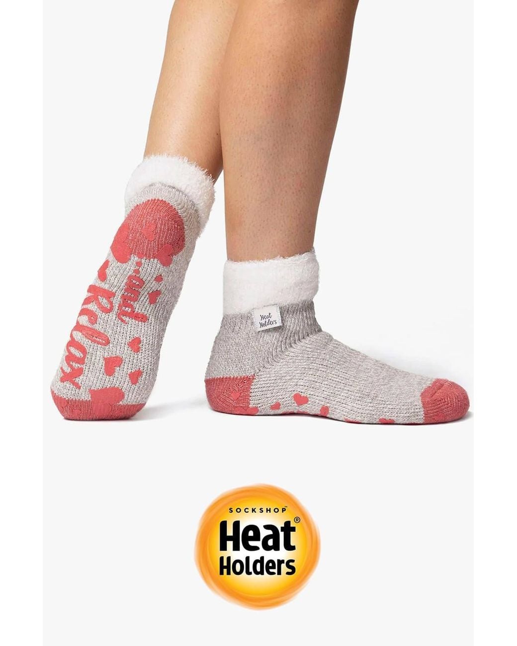 Heat Holders Blue 2 Pack Bed Socks Soft Cosy Warm Fluffy Winter Lounge Socks