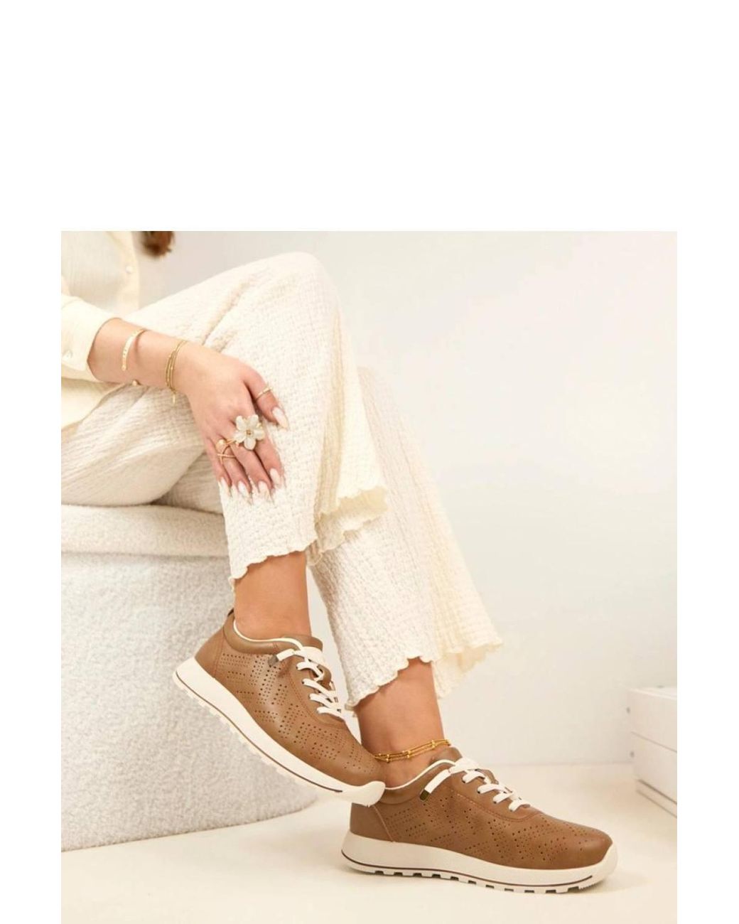 Love Lace Natural Light Openwork Slip On Sport Shoes With Cushioned Sole
