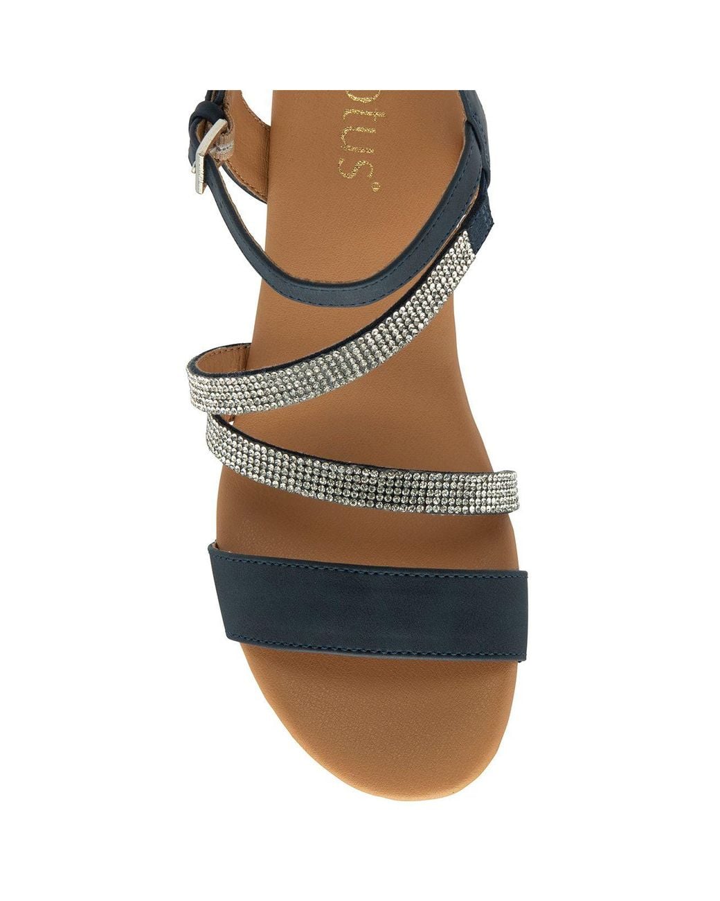 Lotus Blue 'Goldie' Open-Toe Wedge Sandals