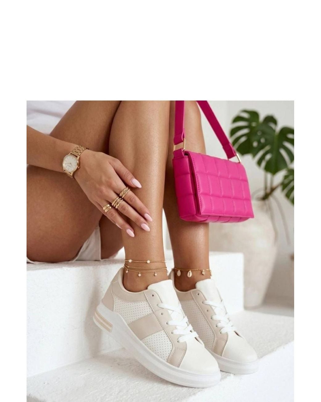 Love Lace Pink Lightweight Platform Lace-Up Chunky Trainers